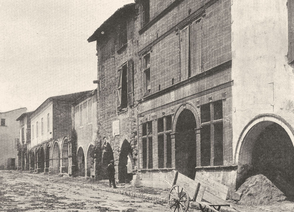 GIRONDE. Saint-Macaire- Place du Marché. SMALL. 1904 old antique print picture